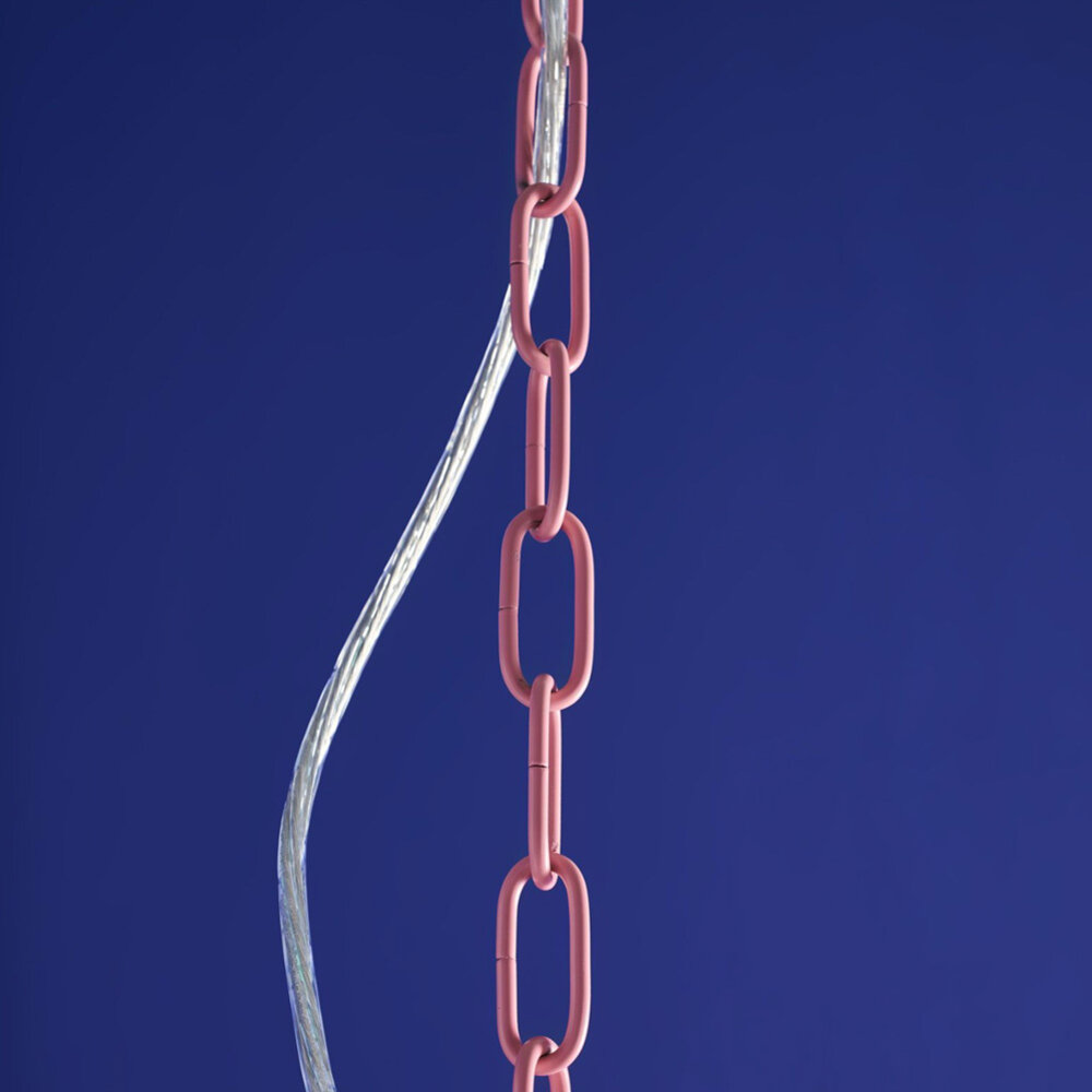 Werns - Kroonluchter Licht Roze Glas 48x54cm met 5 lampen