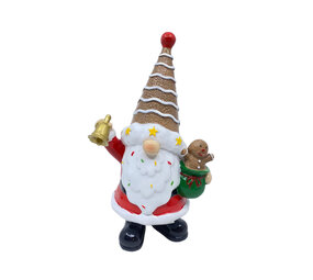 Melting Pot - Beeld Kerst Kabouter Bel Multicolor 13x23cm Melting Pot - Beeld Kerst Kabouter Bel Multicolor 13x23cm