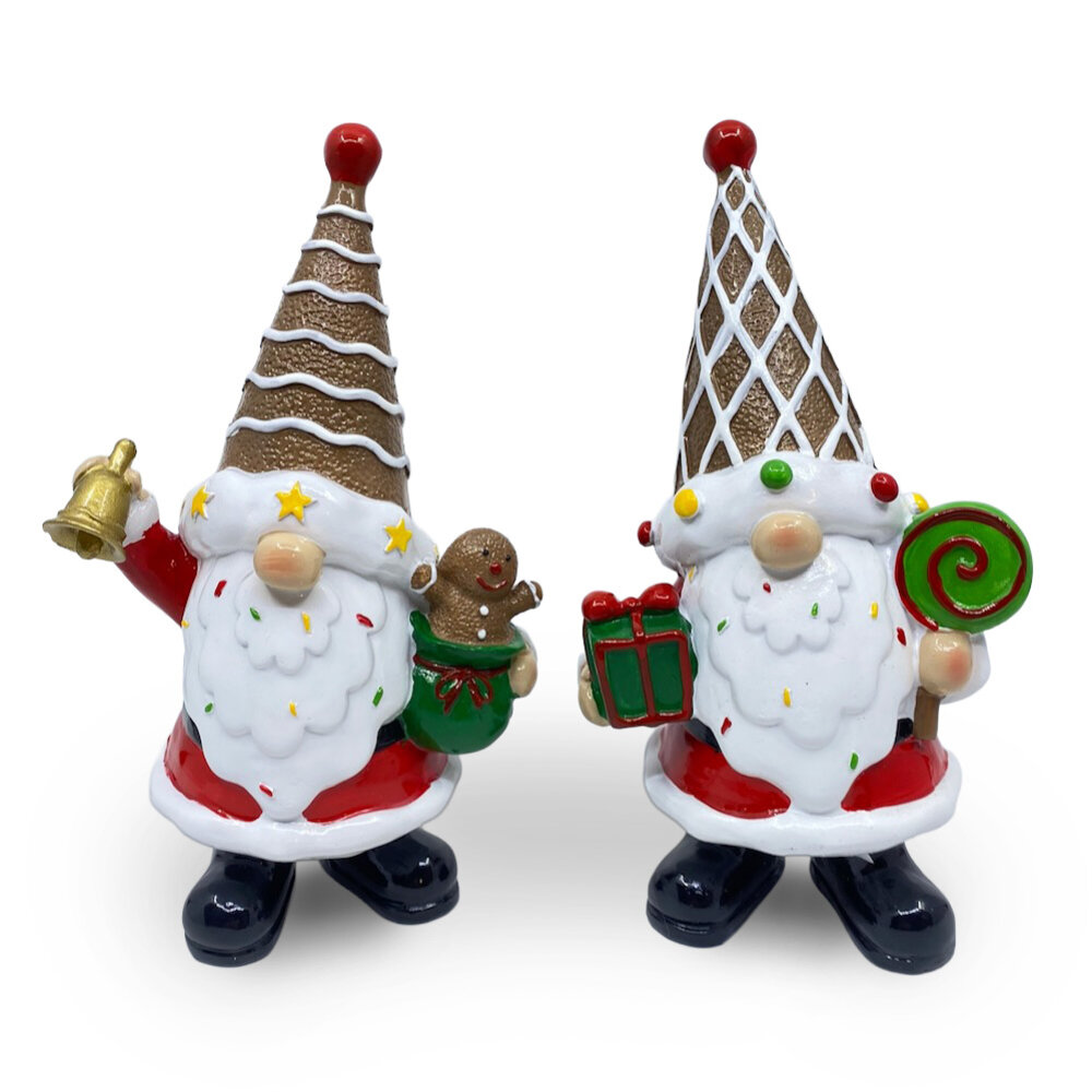 Melting Pot - Beeld Kerst Kabouter Bel Multicolor 13x23cm Melting Pot - Beeld Kerst Kabouter Bel Multicolor 13x23cm