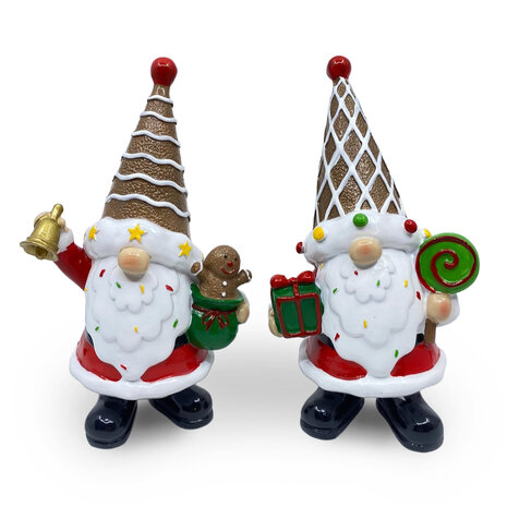 Melting Pot - Beeld Kerst Kabouter Bel Multicolor 13x23cm Melting Pot - Beeld Kerst Kabouter Bel Multicolor 13x23cm
