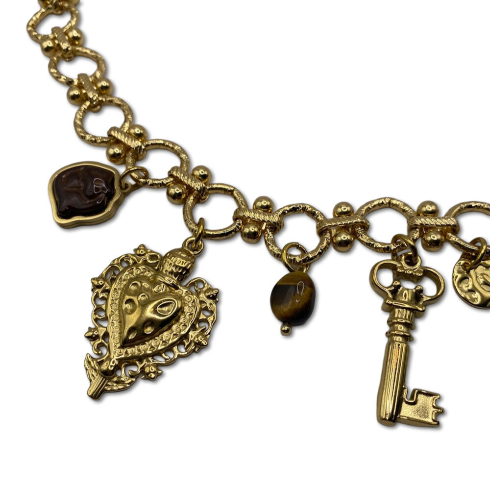 Melting Pot Exclusive - Sieraad Ketting Yvi met Bedels Goud RVS 50cm Melting Pot Exclusive - Sieraad Ketting Yvi met Bedels Goud RVS 50cm