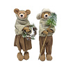Colmore - Poppen Kerst Beren Bruin Stof  H27cm set van 2