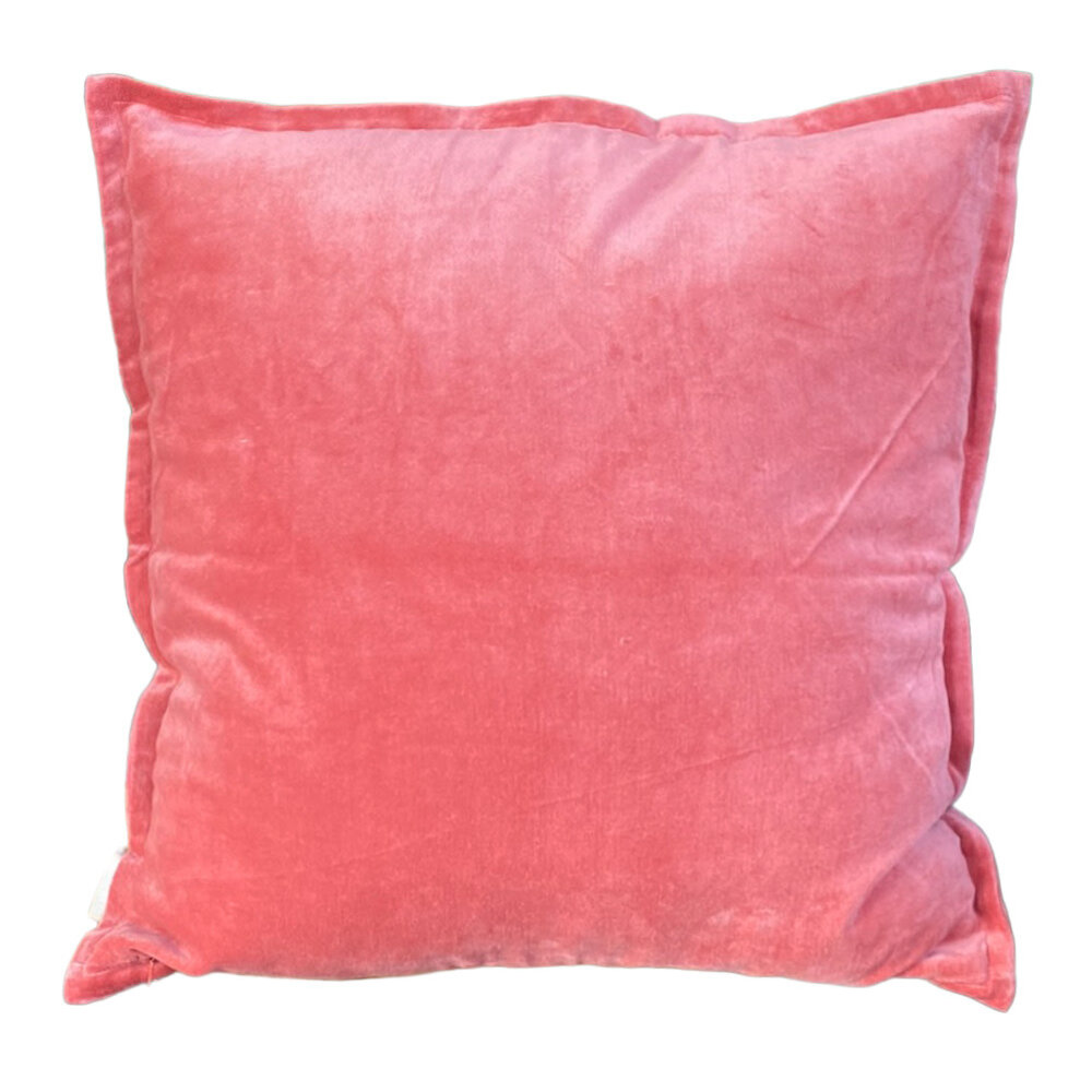 Melting Pot - Sierkussen Coral Velours 50x50cm met bies Melting Pot - Sierkussen Coral Velours 50x50cm met bies