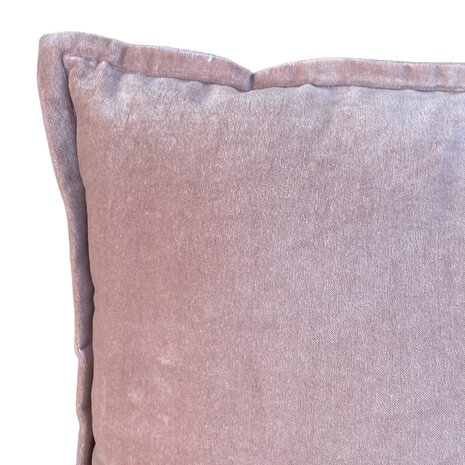 Melting Pot - Sierkussen Mauve Velours 50x50cm met bies Melting Pot - Sierkussen Mauve Velours 50x50cm met bies