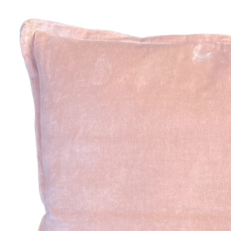 Melting Pot - Sierkussen Dusty Pink Velours 50x50cm met bies Melting Pot - Sierkussen Dusty Pink Velours 50x50cm met bies