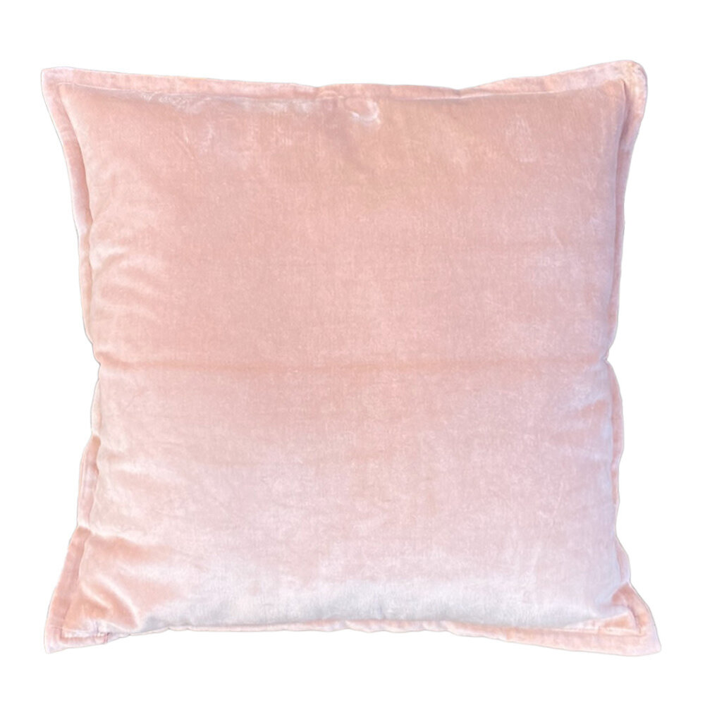 Melting Pot - Sierkussen Dusty Pink Velours 50x50cm met bies Melting Pot - Sierkussen Dusty Pink Velours 50x50cm met bies