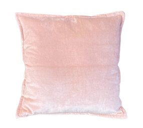 Melting Pot - Sierkussen Dusty Pink Velours 50x50cm met bies Melting Pot - Sierkussen Dusty Pink Velours 50x50cm met bies