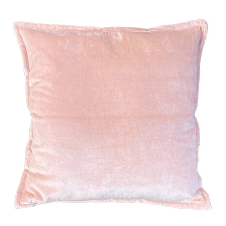 Melting Pot - Sierkussen Dusty Pink Velours 50x50cm met bies Melting Pot - Sierkussen Dusty Pink Velours 50x50cm met bies