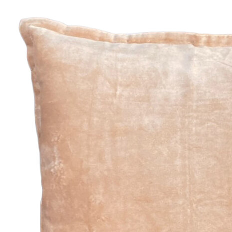 Melting Pot - Sierkussen Beige Melee Velours 50x50cm met bies Melting Pot - Sierkussen Beige Melee Velours 50x50cm met bies