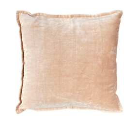 Melting Pot - Sierkussen Beige Melee Velours 50x50cm met bies Melting Pot - Sierkussen Beige Melee Velours 50x50cm met bies