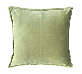 Melting Pot - Sierkussen Olijf Groen Velours 50x50cm met bies Melting Pot - Sierkussen Olijf Groen Velours 50x50cm met bies