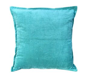 Melting Pot - Sierkussen Aqua Groen Velours 50x50cm met bies Melting Pot - Sierkussen Aqua Groen Velours 50x50cm met bies