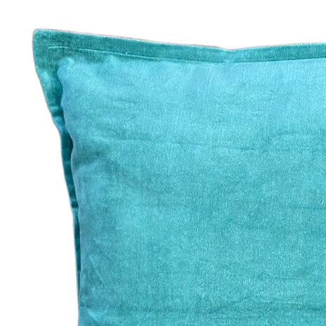 Melting Pot - Sierkussen Aqua Groen Velours 50x50cm met bies Melting Pot - Sierkussen Aqua Groen Velours 50x50cm met bies