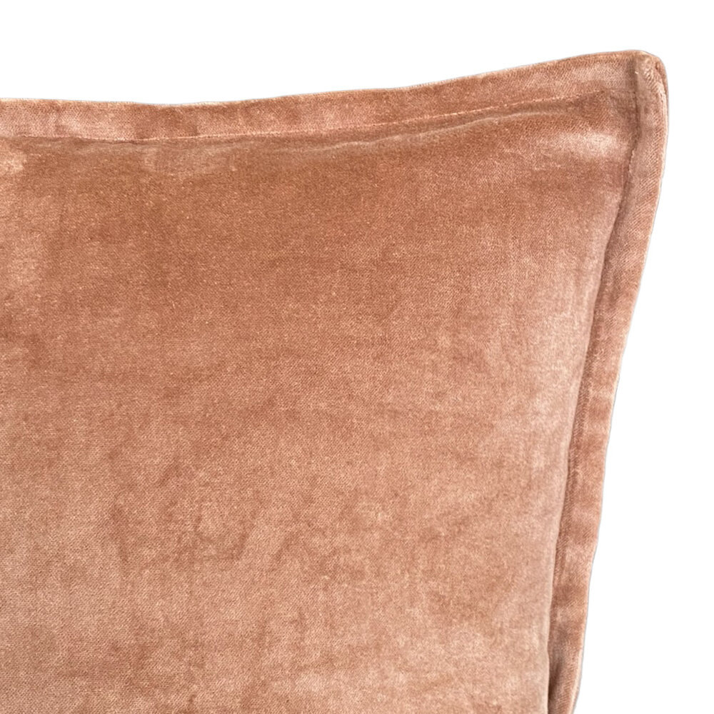 Melting Pot - Sierkussen Mokka Velours 50x50cm met bies Melting Pot - Sierkussen Mokka Velours 50x50cm met bies