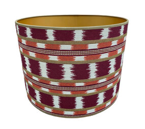 Melting Pot - Lampenkap Frida Bordeaux Oranje 40x30cm met kaki bies Melting Pot - Lampenkap Frida Bordeaux Oranje 40x30cm met kaki bies