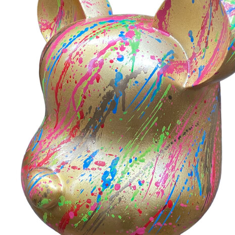 Melting Pot - Beeld Design Beer Goud Splash Multicolor 26x47cm