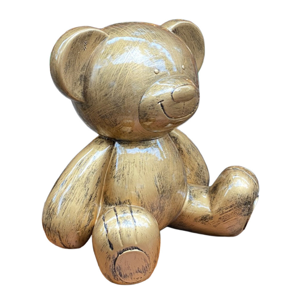 Melting Pot - Beeld Design Teddy Beer Zittend Antiek Goud 35x29cm Melting Pot - Beeld Design Teddy Beer Zittend Antiek Goud 35x29cm