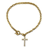 Melting Pot Exclusive - Schakel Ketting met Kruis Verguld RVS 50cm Melting Pot Exclusive - Schakel Ketting met Kruis Verguld RVS 50cm