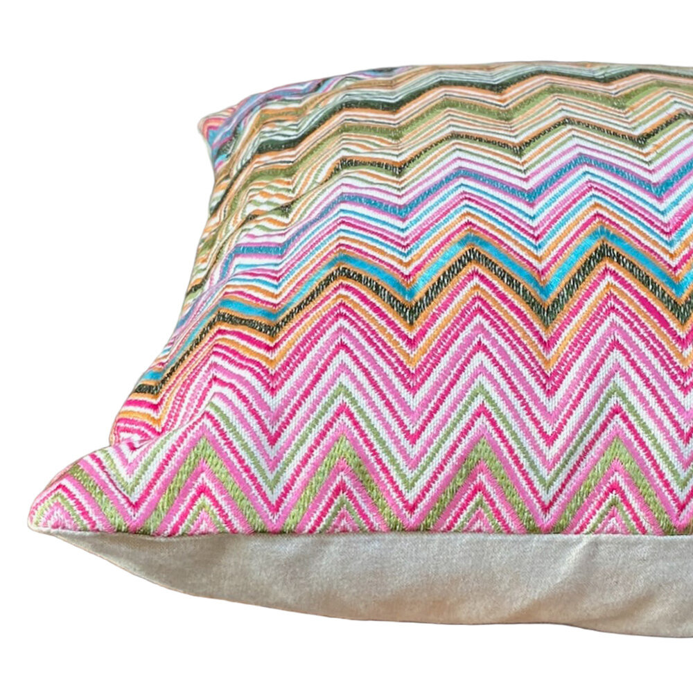 Colmore - Sierkussen Chevron Zigzag Multicolor Katoen 50x50cm Colmore - Sierkussen Chevron Zigzag Multicolor Katoen 50x50cm