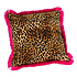 Sierkussen Jungle Love Panter Fluweel 45x45cm fuchsia franjes