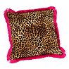 Werns - Sierkussen Jungle Love Panter Fluweel 45x45cm fuchsia franjes Werns - Sierkussen Jungle Love Panter Fluweel 45x45cm fuchsia franjes