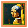 Werns - Schilderij 'Meisje met de Parel' Acryl op Canvas 95x95cm ingelijst Werns - Schilderij 'Meisje met de Parel' Acryl op Canvas 95x95cm ingelijst