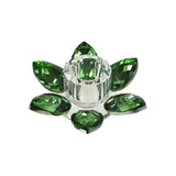 Werns - Kandelaar Lotus Kristal Groen Glas 11x4cm Werns - Kandelaar Lotus Kristal Groen Glas 11x4cm