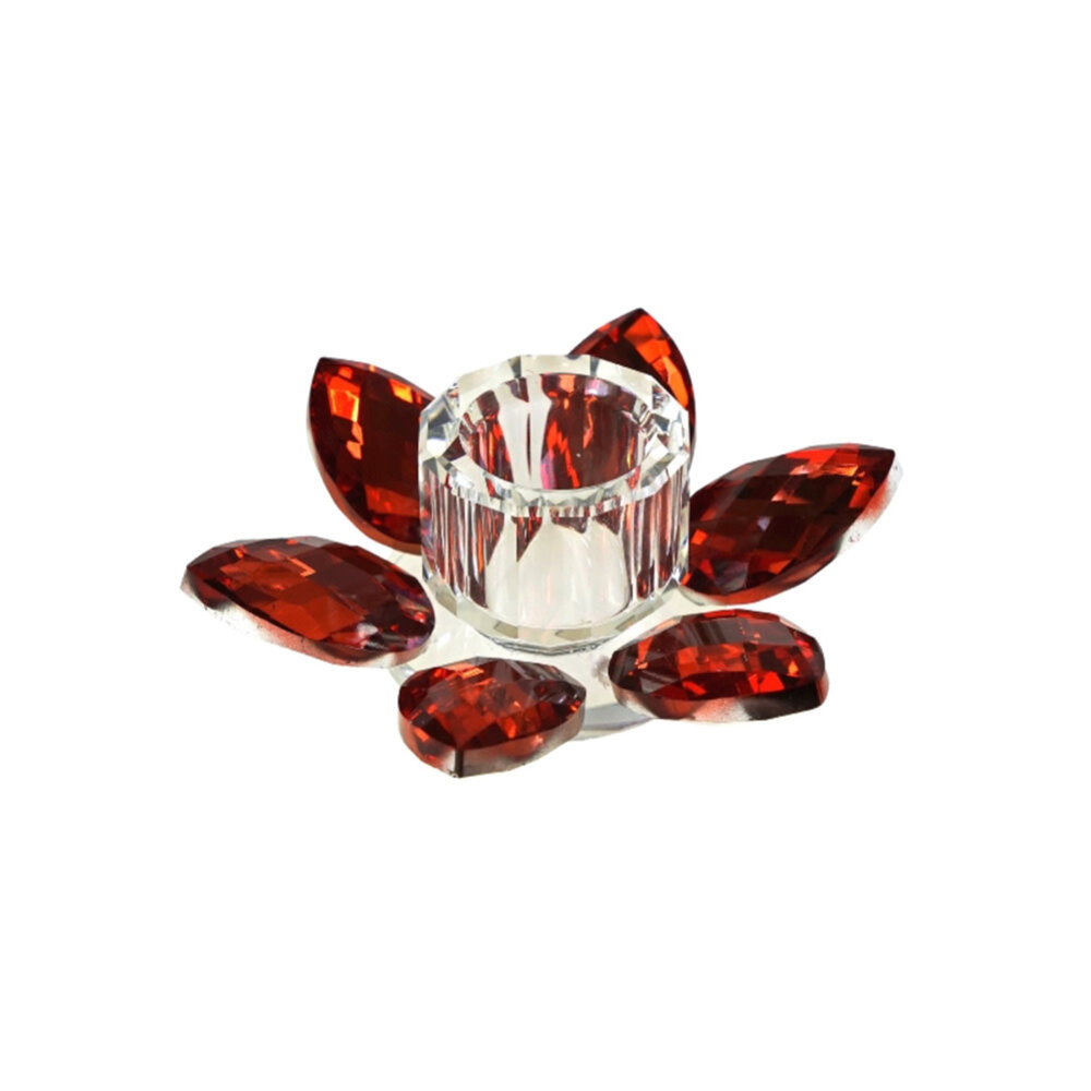 Werns - Kandelaar Lotus Kristal Rood Glas 11x4cm Werns - Kandelaar Lotus Kristal Rood Glas 11x4cm