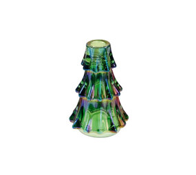 Werns - Kandelaar Kerstboom Groen Glas 10x14cm Werns - Kandelaar Kerstboom Groen Glas 10x14cm