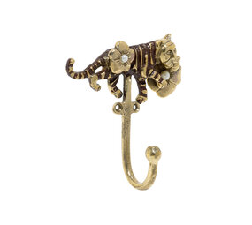 Doing Goods - Wandhaak Lacy Tiger Messing 9x9cm