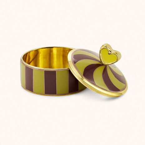 Doing Goods - Doosje Circus Pyar Heart Yellow Messing 7x6cm