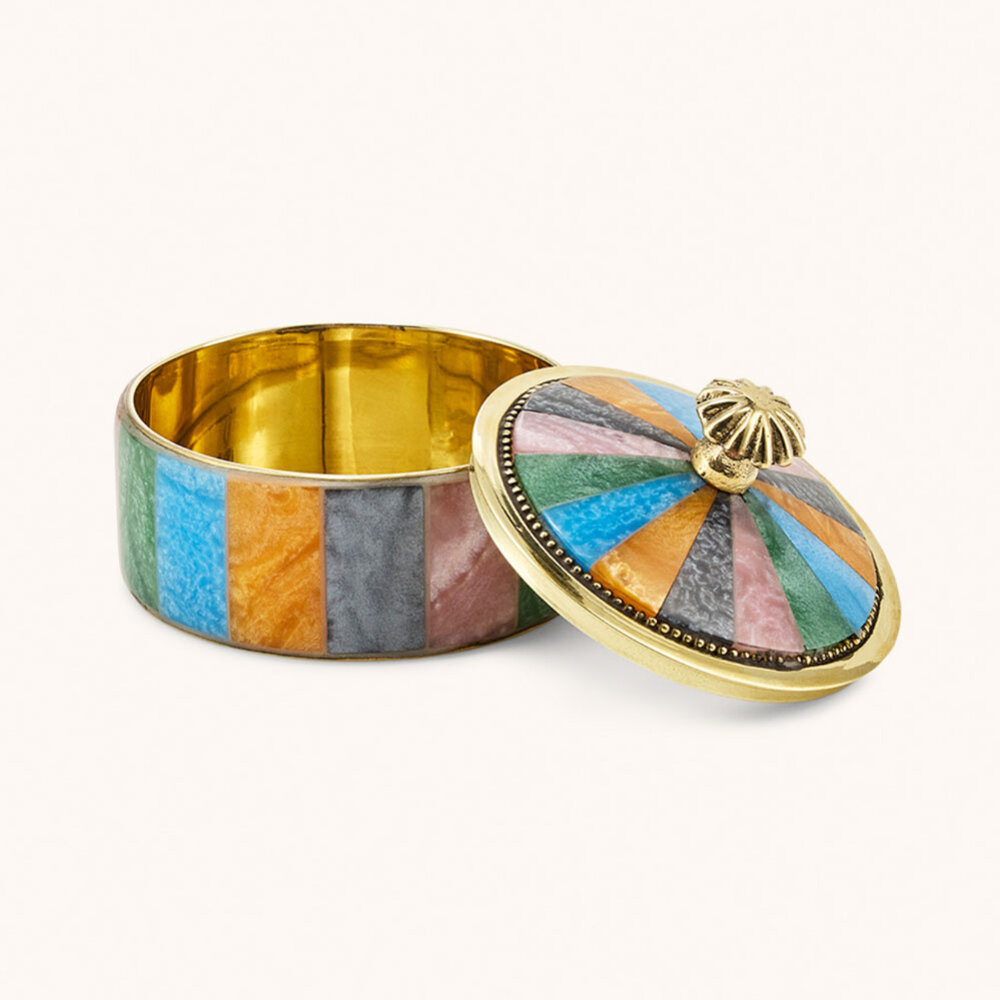 Doing Goods - Doosje Circus Piper Multicolor Messing 7x6cm