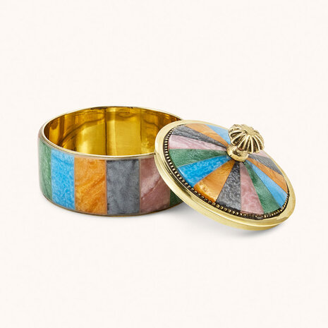 Doing Goods - Doosje Circus Piper Multicolor Messing 7x6cm