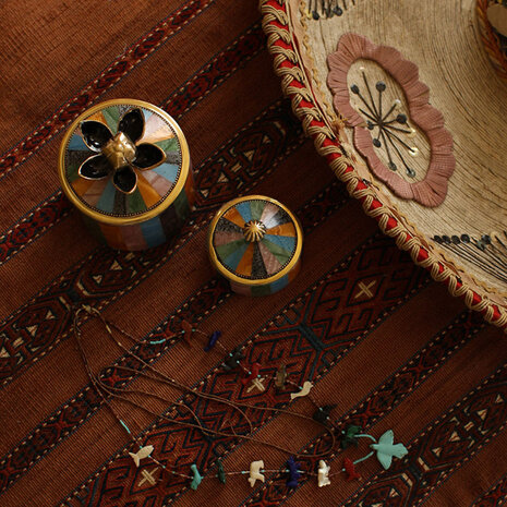 Doing Goods - Sieraaddoosje Circus Piper Multicolor Messing 7x6cm Doing Goods - Sieraaddoosje Circus Piper Multicolor Messing 7x6cm