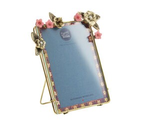 Doing Goods - Fotolijstje Amber Wild Flower Messing 15x17cm - foto 10x15cm