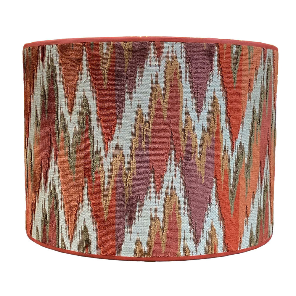 Melting Pot - Lampenkap Avia Multicolor Velours 40x30cm met bies