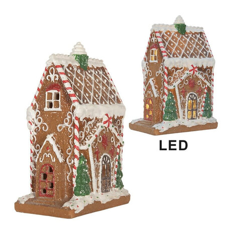Melting Pot - Kerst Huisje met LED-Verlichting Peperkoek Multicolor 15x20cm Melting Pot - Kerst Huisje met LED-Verlichting Peperkoek Multicolor 15x20cm