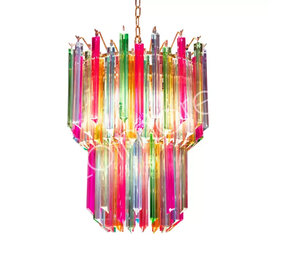 Colmore - Lamp Kroonluchter Pegels Multicolor Glas 50x68cm 2-laags