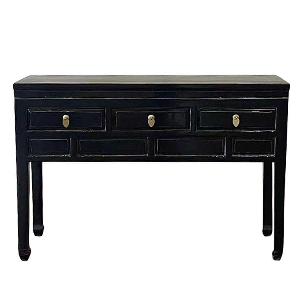 Werns - Console & Ladekast Dynasty Zwart Goud Hout 129x30x89cm vintage-look Werns - Console & Ladekast Dynasty Zwart Goud Hout 129x30x89cm vintage-look