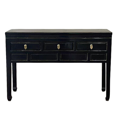 Melting Pot - Dressoir & Ladekast Dynasty Zwart Goud Hout 129x30x89cm vintage-look
