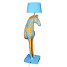 Werns - Vloer Lamp Zebra Zora Blauw-Oranje 47x153cm met lampenkap Werns - Vloer Lamp Zebra Zora Blauw-Oranje 47x153cm met lampenkap
