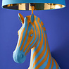 Werns - Design Vloerlamp Zebra Zora Blauw-Oranje 47x153cm met Lichtblauwe Lampenkap Werns - Design Vloerlamp Zebra Zora Blauw-Oranje 47x153cm met Lichtblauwe Lampenkap