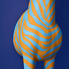 Werns - Design Vloerlamp Zebra Zora Blauw-Oranje 47x153cm met Lichtblauwe Lampenkap Werns - Design Vloerlamp Zebra Zora Blauw-Oranje 47x153cm met Lichtblauwe Lampenkap