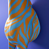 Werns - Design Vloerlamp Zebra Zora Blauw-Oranje 47x153cm met Lichtblauwe Lampenkap Werns - Design Vloerlamp Zebra Zora Blauw-Oranje 47x153cm met Lichtblauwe Lampenkap