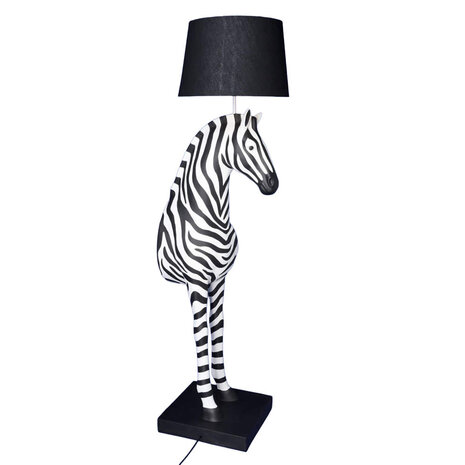 Werns - Vloer Lamp Zebra Zora Zwart-Wit 47x153cm met lampenkap Werns - Vloer Lamp Zebra Zora Zwart-Wit 47x153cm met lampenkap