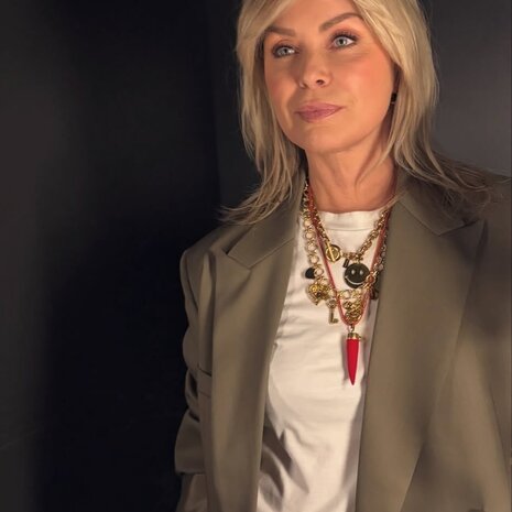 Melting Pot Exclusive - Ketting Yvi met Bedels Verguld RVS 50cm Melting Pot Exclusive - Ketting Yvi met Bedels Verguld RVS 50cm