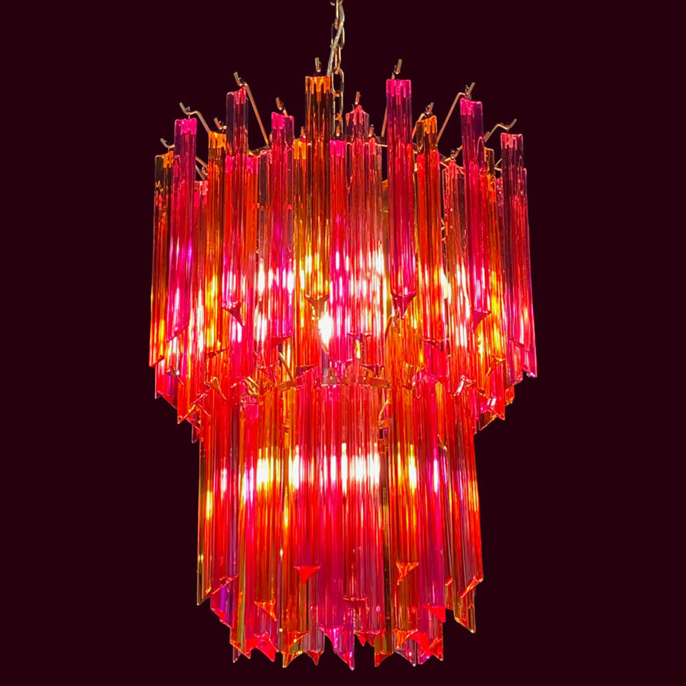 Colmore - Kroonluchter Pegels Fuchsia Oranje Glas 50x68cm