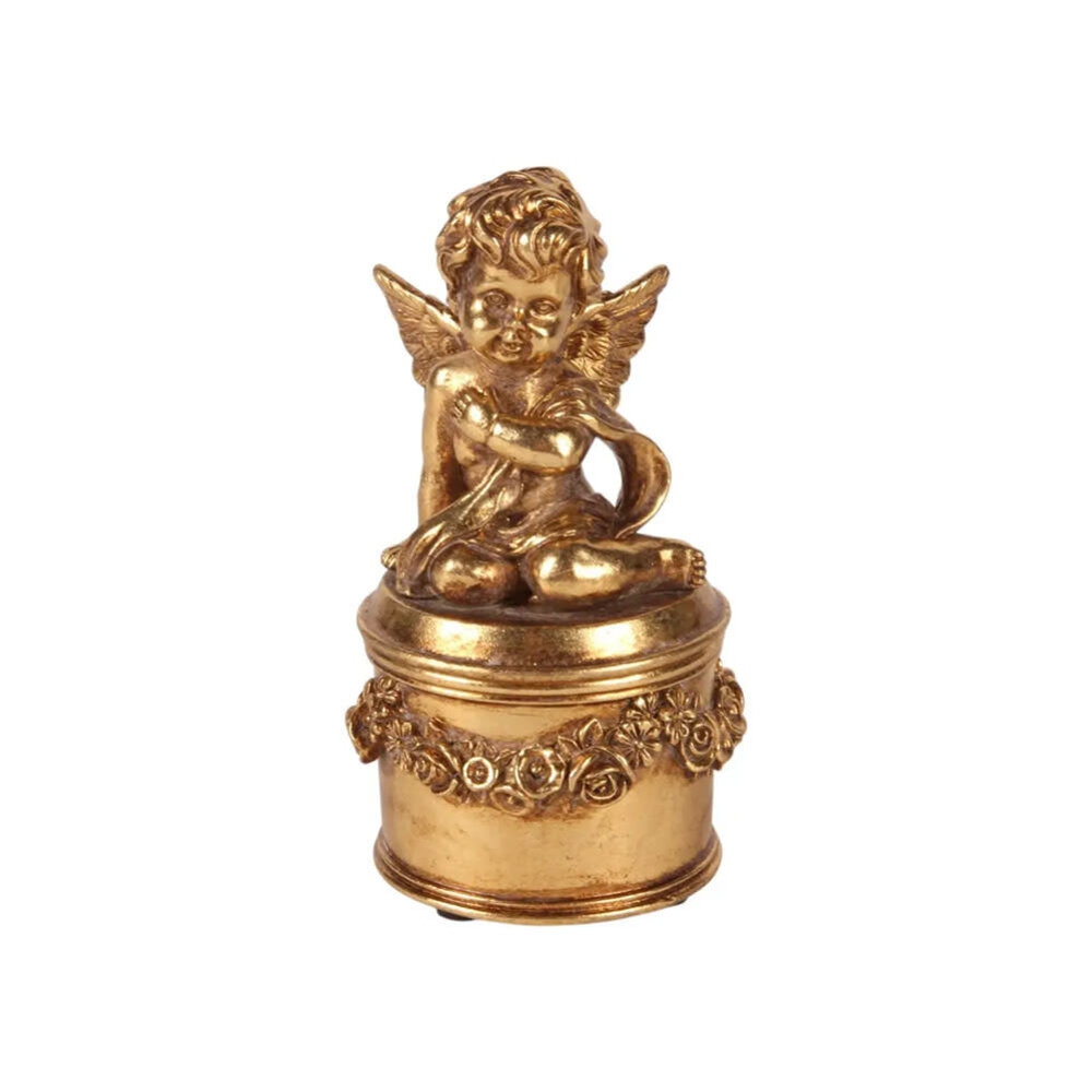 Melting Pot - Doosje met Engel Goud Kunststof 6x11cm Melting Pot - Doosje met Engel Goud Kunststof 6x11cm