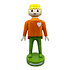 Vaas - Beeld Playmobil Jongen Oranje Keramiek 17x35cm Vaas - Beeld Playmobil Jongen Oranje Keramiek 17x35cm