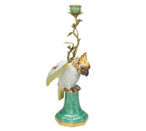 Melting Pot - Kandelaar met Kaketoe Multicolor Porselein 19x46cm Melting Pot - Kandelaar met Kaketoe Multicolor Porselein 19x46cm